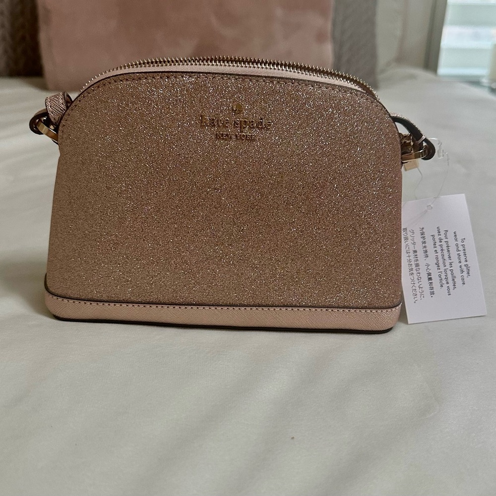 kate spade Rose Gold Glitter Dome Crossbody